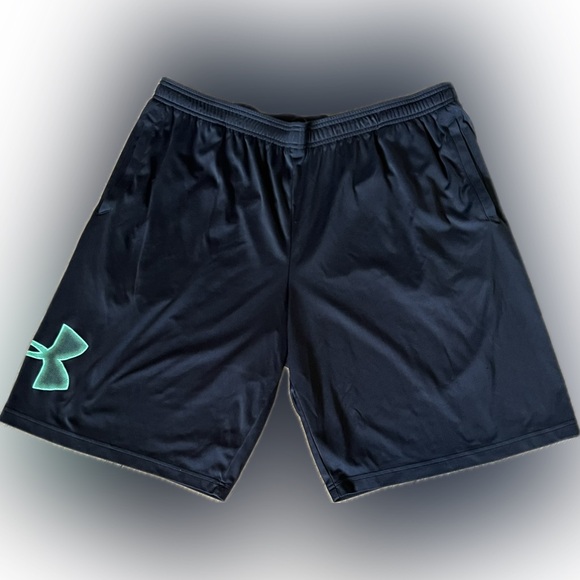 Mens Under Armour Tech Graphic Shorts Black w/Green Logo Size 3XLT - Picture 3 of 8